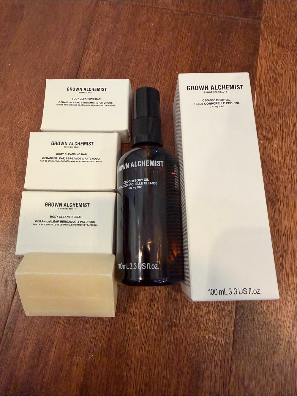 Grown Alchemist Body Oil  with 3 soaps
